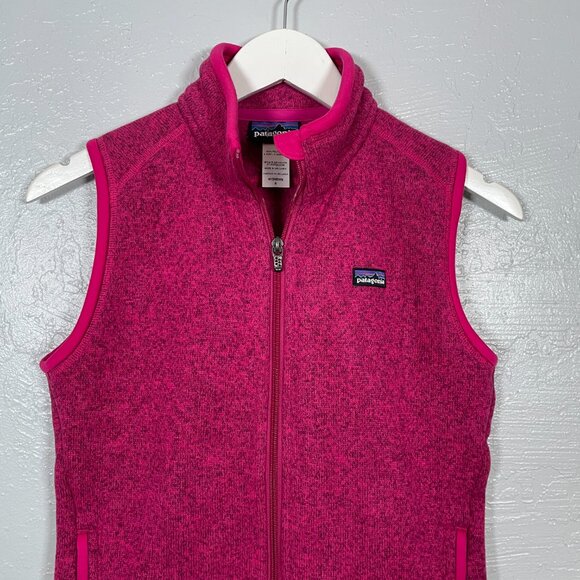 Patagonia Women S Pink Better Sweater Vest Zip Front Pocket Granola Girl Crunchy - Picture 3 of 8